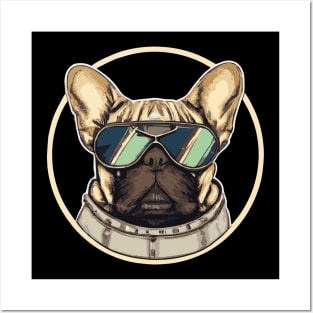 French Bulldog Pilot Dog Lover Frenchie Posters and Art